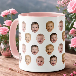 Caneca com Foto do Bebê 3 Rosto, Presente Personal