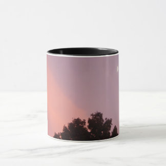 caneca com foto original do pôr do sol com lua