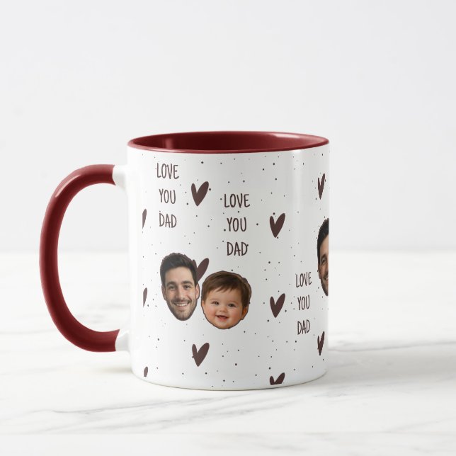 Caneca com Foto Personalizada de Coração para o Di (Esquerda)
