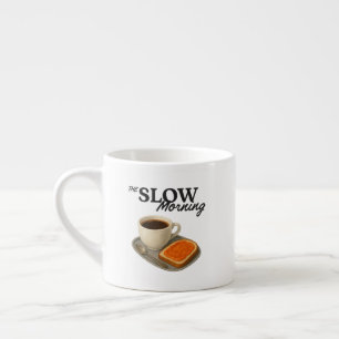 Caneca com ilustração de café e torrada