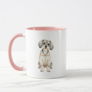 Caneca com Ilustração de Menina Cachorro Mini Schn