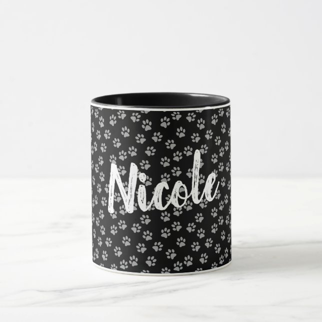 Caneca com Impressão de Pata e Nome (Centro)