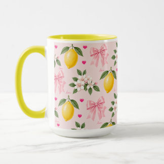 Caneca com Laço de Flor de Limão Rosa | Presente F