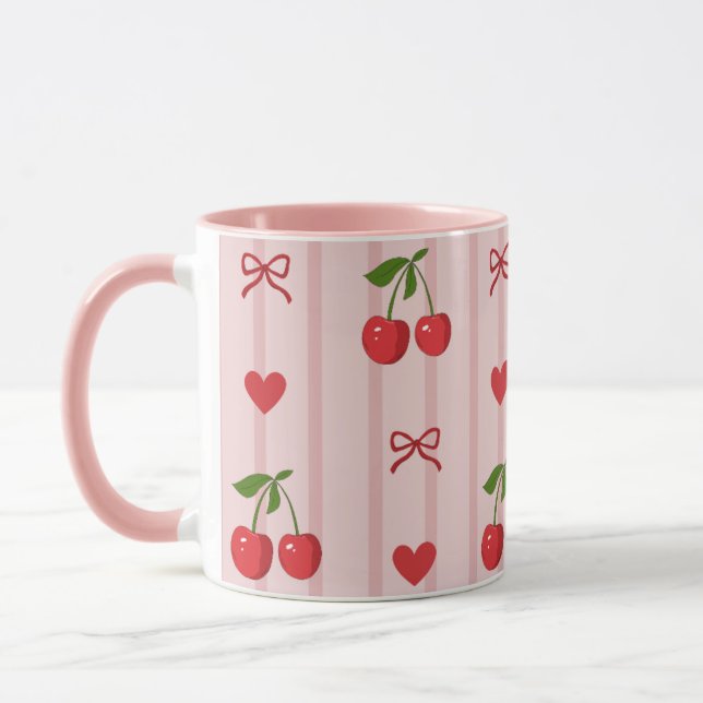 Caneca com laços vermelhos e cerejas (Esquerda)