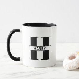 Caneca com Letra de Nome Personalizado 'H'