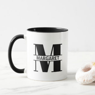 Caneca com Letra de Nome Personalizado 'M'