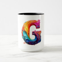 Caneca com Letra G Color Splash