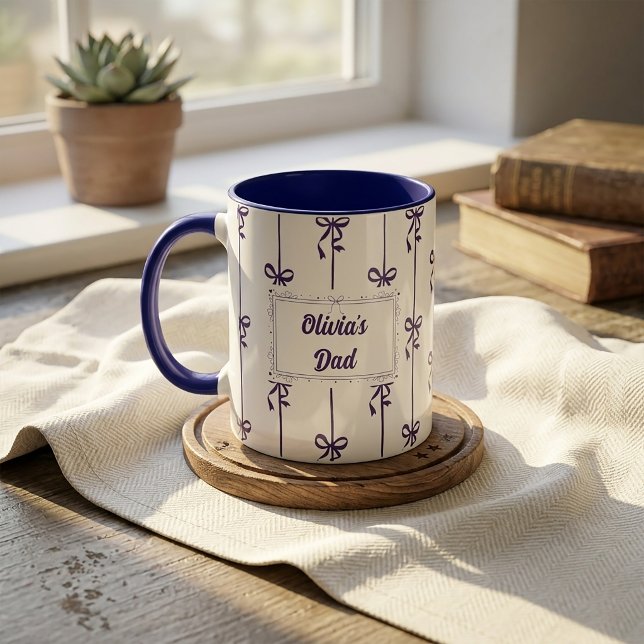Caneca com Listra de Laço e Nome Personalizado Pre (Criador carregado)