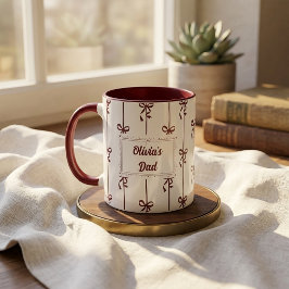Caneca com Listra de Laço e Nome Personalizado Pre