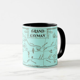 Caneca com Mapa Antigo de Grand Cayman