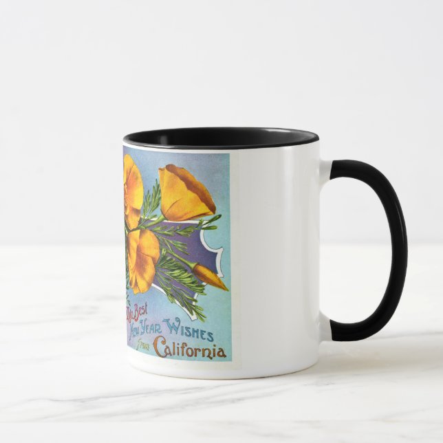 Caneca Com melhores desejos do ano novo de Califórnia (Direita)
