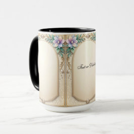Caneca com Moldura Floral Decorativa