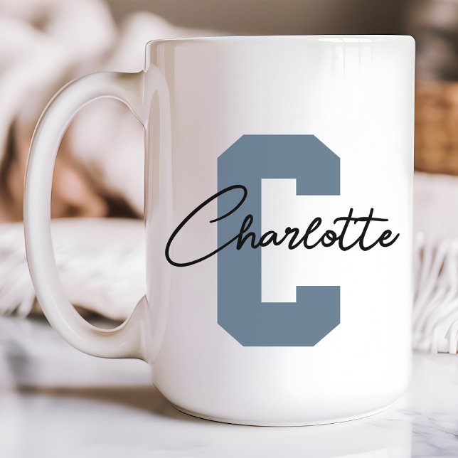 Caneca com nome inicial personalizado, Chá de noiv (custom name mug, personalized name mug, initial name mug, Mother’s Day gift, mama mug, new mom gift)