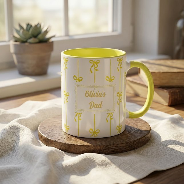 Caneca com Nome Personalizado e Listras de Laço Pr (Criador carregado)