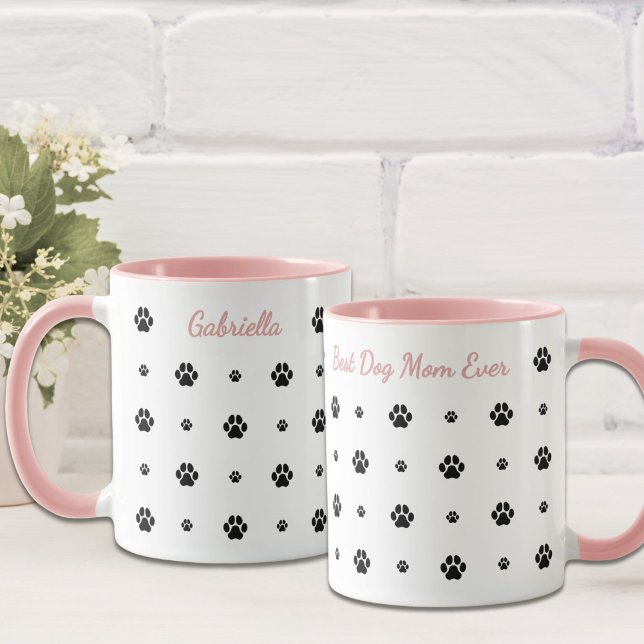 Caneca com Nome Personalizado e Pata de Cachorro R (Criador carregado)
