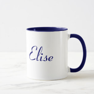 Caneca com o Nome Elise Bonita Azul e Branco