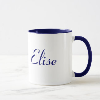 Caneca com o Nome Elise Bonita Azul e Branco