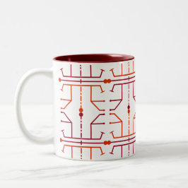 Caneca com Padrão Abstrato de Hieróglifos