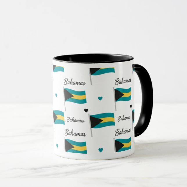 Caneca com Padrão Bahamas Roots | Bandeira do Cari (Frente Esquerda)