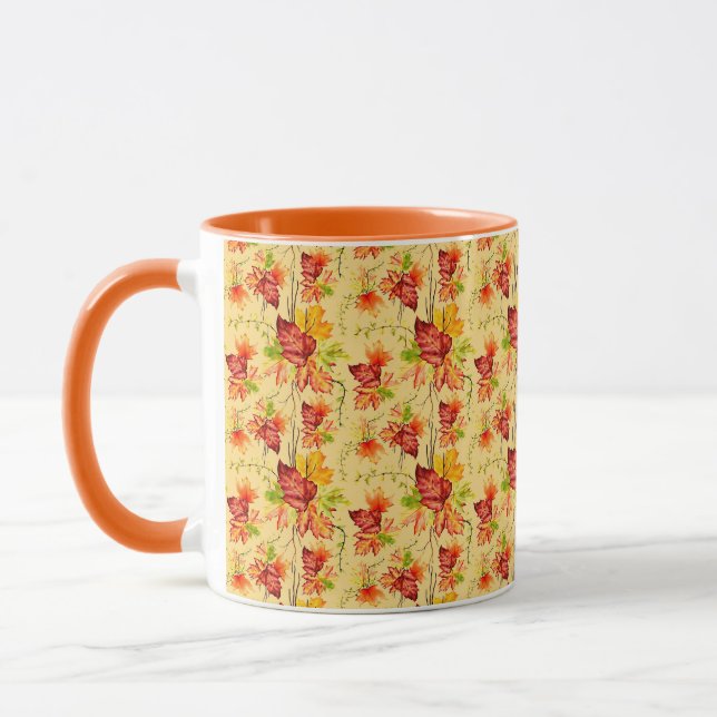 Caneca com padrão de folhas de bordo de outono (Esquerda)