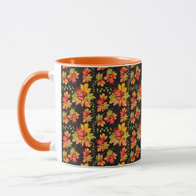 Caneca com padrão de folhas de bordo de outono (Esquerda)