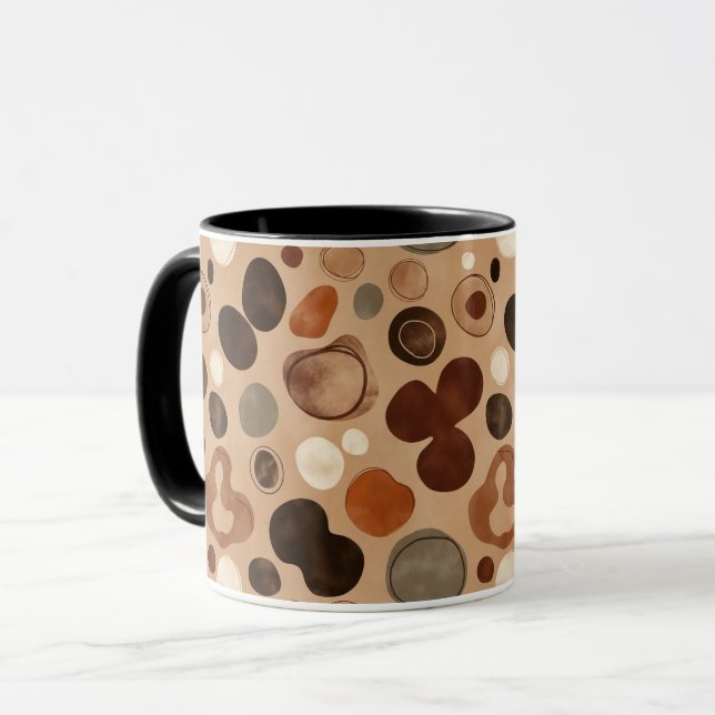 Caneca com Padrão de Seixos Terrosos – Pontos de P (Frente Esquerda)