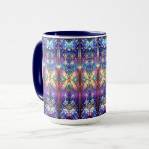 Caneca com Padrão de Vidro Colorido Ornamentado