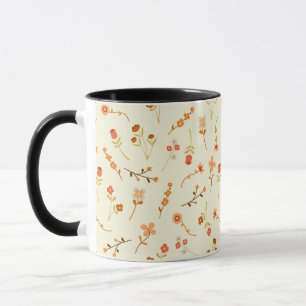 Caneca com Padrão Floral Vintage