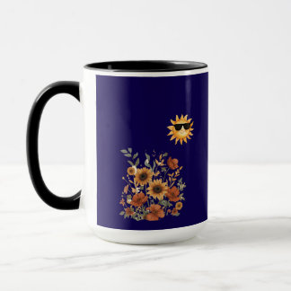 Caneca com padrão tribal de girassol Boho – calor