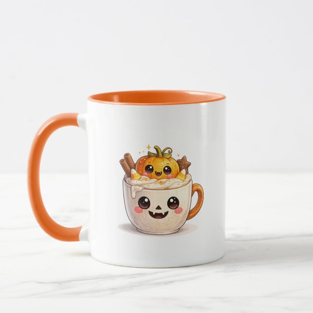 Caneca com Personagem Kawaii Fofo em um Copo (Esquerda)
