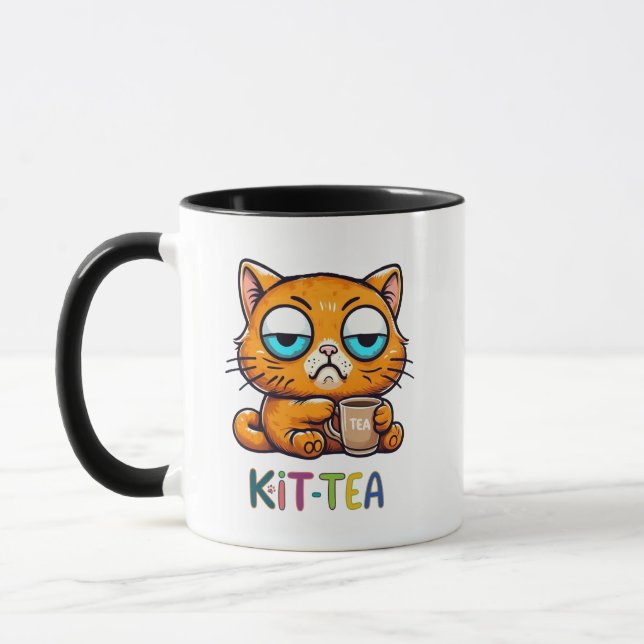 Caneca com Piada de Gato Engraçada - Presente de H (Esquerda)