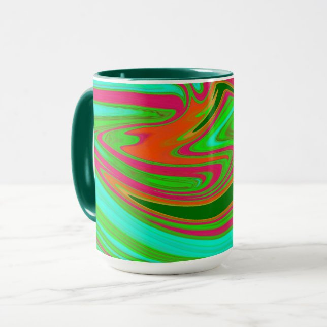 Caneca com Redemoinho Verde e Marrom (Frente Esquerda)