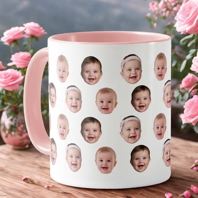 Caneca com Rosto de Bebê Fofo e Fotos Personalizad (Criador carregado)
