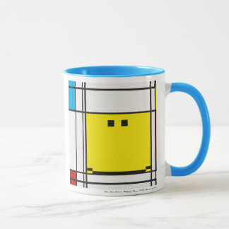 caneca com rosto feliz mondrian
