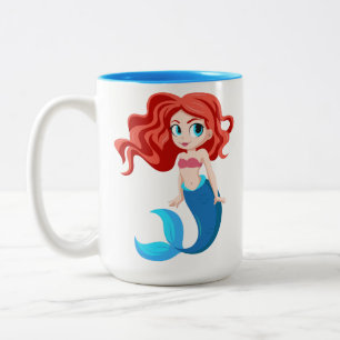 Caneca com sereia fofa, xícara para menina
