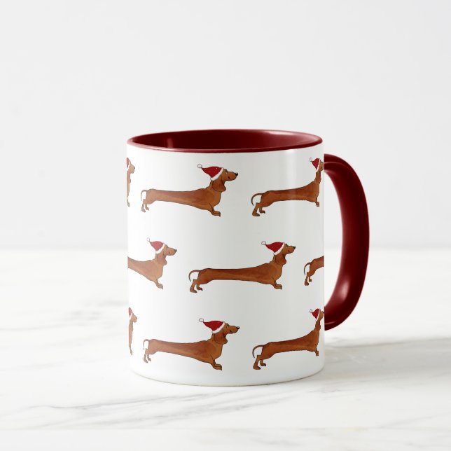 Caneca com teste padrão do dachshund (Frente Esquerda)