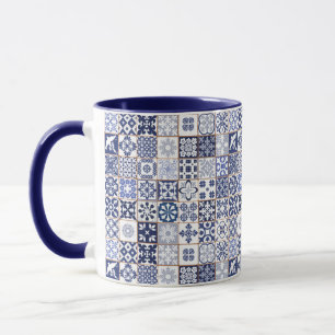 Caneca com teste padrão português dos azulejos -