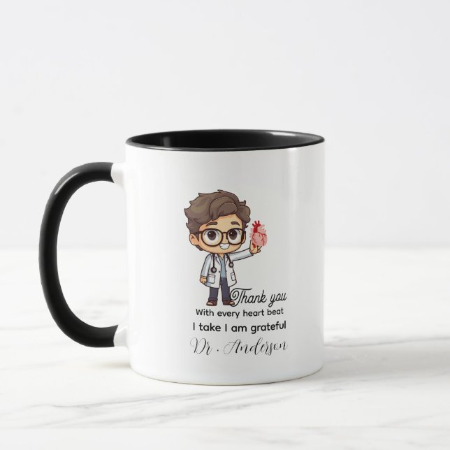 Caneca Com todo o coração eu tomo cardiologista Personali (Esquerda)