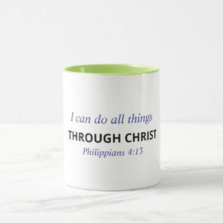 Caneca com Versículo Bíblico Cristão - Filipenses 