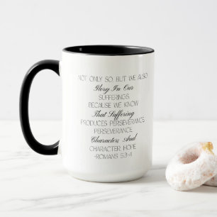 Caneca com versículo bíblico de esperança Romanos