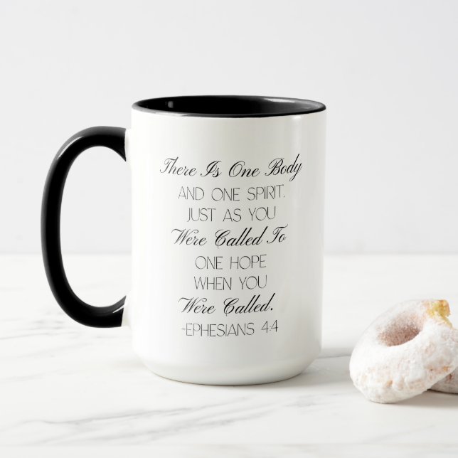 Caneca com versículo da Bíblia Esperança Efésios 4 (Com Donut)