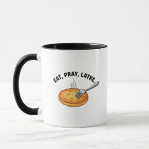 Caneca Coma Amantes judeus que latem Hanukkah