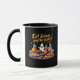 Caneca Coma, Beba E Seja Assustador Diversão Assustadora 