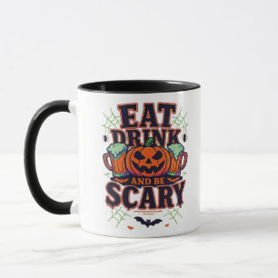 Caneca Coma Bebida E Seja Assustador No Halloween Design 