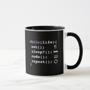 Caneca Coma Dormir Codificar Repetir Programador Minima