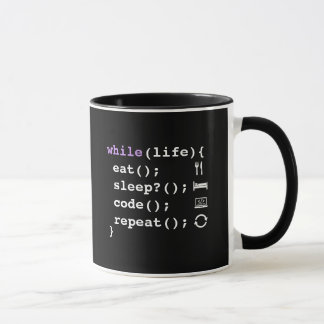 Caneca Coma Dormir Codificar Repetir | Programador Minima