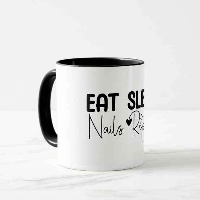 Caneca Coma Dormir Unhas Repita, Técnica de Unhas (Frente Esquerda)