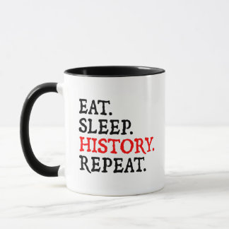 Caneca Coma. Durma. História. Repita.