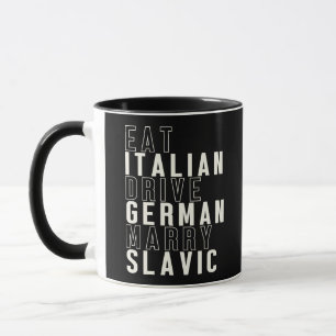 Caneca Coma Italiano Dirija Alemão Case Eslavo Meme Engra