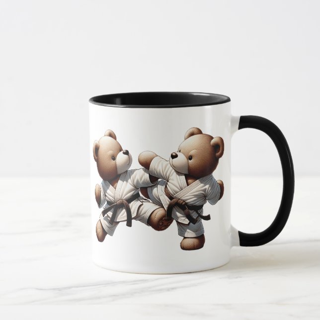 Caneca Combat de karaté entre ours. (Direita)